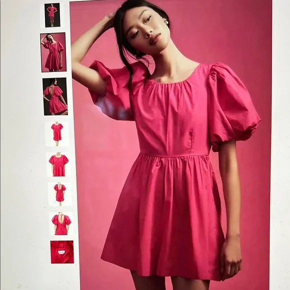 ANTHROPOLOGIE PUFF-SLEEVE ROMPER DRESS New With Tags Size 8 - Picture 1 of 4